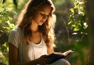 beautiful-caucasian-girl-reading-holy-bible-book-in-jungle-photo